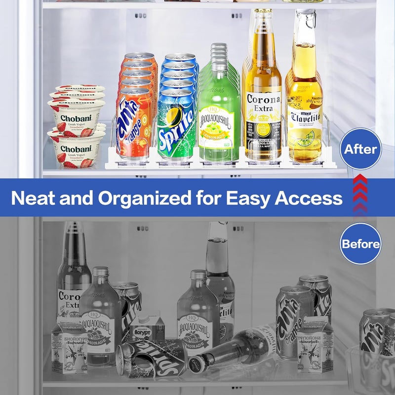 Sunoyar Drink Organizer for Fridge, Automatic Pusher Drink Dispenser for Refrigerator, Soda Can Organizer for Beer Beverage Holds up to 25-5Row (15.3" D x 16.54" W) - Image 5